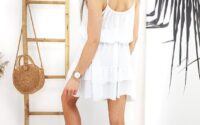 sukienka biała tie strap dress