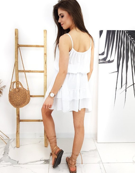 sukienka biała tie strap dress